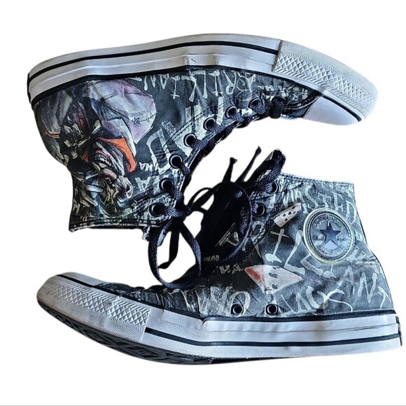 Converse Chuck Taylor All Star Joker High Tops Street Art Graffiti DC Villian - Picture 1 of 16